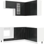 K&uuml;cheneinheit Kalmar 8 Stk. Schwarz Holzwerkstoff Vidaxl