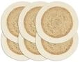 Tischsets 6 Stk. Natur 38 Cm Rund Jute Und Baumwolle Vidaxl