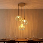Led H&auml;ngeleuchte Pendelleuchte Esszimmerlampe H&ouml;henverstellbar Beige H 120 Cm