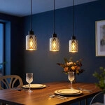 Led H&auml;ngeleuchte Pendelleuchte Wohnzimmerlampe H&ouml;henverstellbar Schwarz H 120...