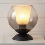 Led Tischleuchte Tischlampe Wohnzimmerlampe Rauchoptik Schwarz Glas H 19 Cm