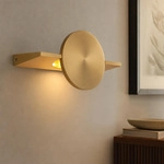 Led Wandleuchte Wandlampe Messingfarben Flurlampe Verstellbarer Spot H 28 Cm