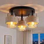 Led Deckenleuchte Deckenlampe Wohnzimmerlampe 3-flammig Schwarz Glas D 37,5 Cm