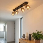 Led Deckenleuchte Deckenstrahler Wohnzimmerlampe 4-flammig Schwarz Metall H...