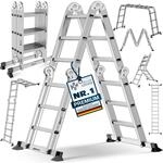 Masko&reg; Mehrzweckleiter Aluminium 6 In 1 - 4 X 3 Sprossen, Silber