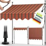 Tillvex Balkonmarkise 200 Cm Orange/anthrazit Gelenkarm Markise Klemmmarkise