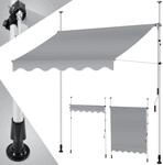 Kesser&reg; Klemmmarkise Balkon Mit Handkurbel, Ohne Bohren - Grau