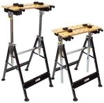 Baumarktplus - 2er Set 100 Kg Werkbank Klappbar H&ouml;henverstellbar Werktisch