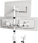 Monitorhalterung F&uuml;r 3 Monitore 13-32 Zoll, Schwenkbar, Neigbar, Wei&szlig;