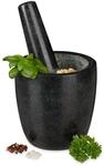 Relaxdays Granit M&ouml;rser Mit St&ouml;&szlig;el, Robust & Langlebig, Gew&uuml;rze, Kr&auml;uter,