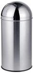 Relaxdays M&uuml;lleimer, 50 Liter, Push-deckel, Edelstahl, Entnehmbarer Inneneimer,