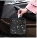 Auto M&uuml;lleimer Mit Deckel, Auslaufsicher, Strass, Schwarz