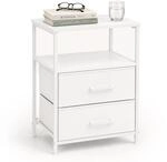 Relaxdays Nachttisch, 1er Pack, 2 Schubladen & Ablagen, Hxbxt: 61 X 38 X 28 Cm, Bett