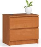 Akord - Nachttisch K60 In Der Farbe Erle Mit 2 Schubladen B60 X H55 X T40 Cm