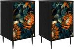 Nachttisch Lochem 2 Stk. Schwarz Eichen-optik 36 X 33 X 61 Cm Vidaxl