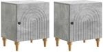 Vidaxl Bedside Cabinet 2 Pcs Concrete Grey 43 X 34.5 X 50 Cm