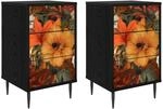Nachttisch Gennep 2 Stk. Schwarz Eichen-optik 36 X 33 X 61 Cm Vidaxl