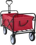 Faltbarer Einkaufstrolley Mit Bremsen Rot 94 X 53 X 99 Cm Vidaxl