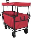 Vidaxl Folding Shopping Trolley With Breaks Red 105 X 56.5 X 116 Cm