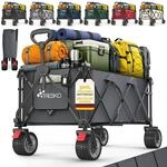 Tresko&reg; Bollerwagen Faltbar 300l Mit Bremse Gr&uuml;n Handwagen Klappbar 150kg...