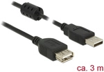 Usb-kabel Usb 2.0 Usb-a Stecker, Usb-a Buchse 3.00 M Schwarz Mit Ferritkern...