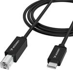 Kabel F&uuml;r Drucker/scanner Usb-b Auf Usb-c, 2 M, Schwarz