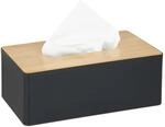 Relaxdays T&uuml;cherbox Mit Deckel Aus Bambus, F&uuml;rs Bad, Modernes Design, Kunststoff,