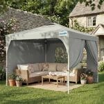 Faltpavillon 3x3m Wasserdicht Mit 3 Seitenw&auml;nden, Uv-schutz 50+, Stahlrahmen