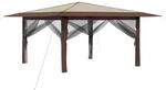 Pavillon Mit 4 Seitenw&auml;nden 4 X 4 M Creme Und Braun Vidaxl