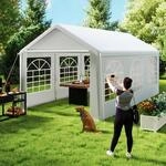 Partyzelt 3x6m Wei&szlig; Mit Fenstern, Wasserdicht, Uv-schutz, Stahlrahmen
