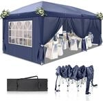 Faltpavillon 3x6m, Wasserdicht, Uv-schutz 50+, 6 Seitenteile, Blau
