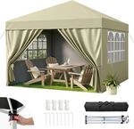 Faltpavillon 3x3m Wasserdicht Uv50+ Mit 4 Seitenw&auml;nden, H&ouml;henverstellbar,...