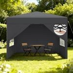 Faltpavillon 2.5x2.5m Wasserdicht Mit Seitenw&auml;nden, Uv-schutz,...