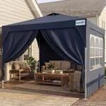 Faltpavillon 3x3m Wasserdicht Mit 3 Seitenw&auml;nden, Uv-schutz 50+, Stahlrahmen,...