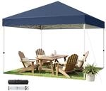Faltpavillon 3x3m Wasserdicht Uv50+ H&ouml;henverstellbar Blau Mit Tragetasche