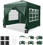 Faltpavillon 3x3m Grau, Wasserdicht, H&ouml;henverstellbar, Mit 4 Fenstern, Partyzelt