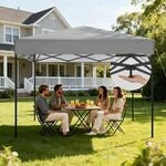 Faltpavillon 3x3m Wasserdicht Uv Schutz Stahlrahmen H&ouml;he Verstellbar Silber...