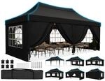 Faltpavillon 3x6m Wasserdicht Mit Seitenw&auml;nden, Uv-schutz 50+, Stahlrahmen,
