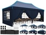 Faltpavillon 3x6m Wasserdicht Mit Seitenw&auml;nden, Uv-schutz, Stahlrahmen,...