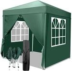 Faltpavillon 2x2m Gr&uuml;n, Wasserdicht, Uv-schutz 50+, Mit 4 Seitenteilen