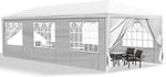 Pavillon 3x9m Wasserdicht Mit Uv-schutz Und Fenstern, Wei&szlig;