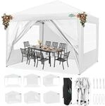 Faltpavillon 3x3m Wasserdicht Mit 4 Seitenw&auml;nden Und Uv-schutz