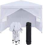 Faltpavillon 2,5x2,5m Mit Seitenteilen Und Fenstern, Wasserdicht, Uv-schutz, Wei&szlig;