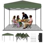 Faltpavillon 3x3m Mit One-touch Lift, H&ouml;henverstellbar, Gr&uuml;n