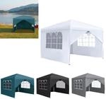 Faltpavillon 3x3m Wasserdicht Uv-schutz Mit 4 Seitenteilen Anthrazit