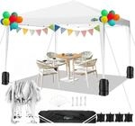 Faltpavillon 3x3m Wasserdicht H&ouml;henverstellbar Mit Sands&auml;cken Wei&szlig;