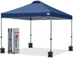 Pop-up Pavillon 3x3m Marineblau, Schnellaufbau, 3-fach H&ouml;henverstellbar, Upf50+