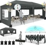 Faltpavillon 3x6m Wasserdicht Mit 6 Seitenw&auml;nden, One-push-aufbau, Nebliges...