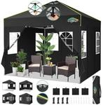 Faltpavillon 3x3m Wasserdicht, Winterfest, Mit 4 Seitenw&auml;nden,...