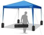 Faltpavillon 3x3m Wasserdicht Mit Rolltasche, Blau, Verstellbare H&ouml;he